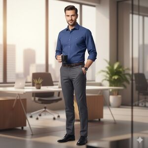 Tommy Hilfiger Men's Slim Fit Button-Up Shirt - Navy Blue